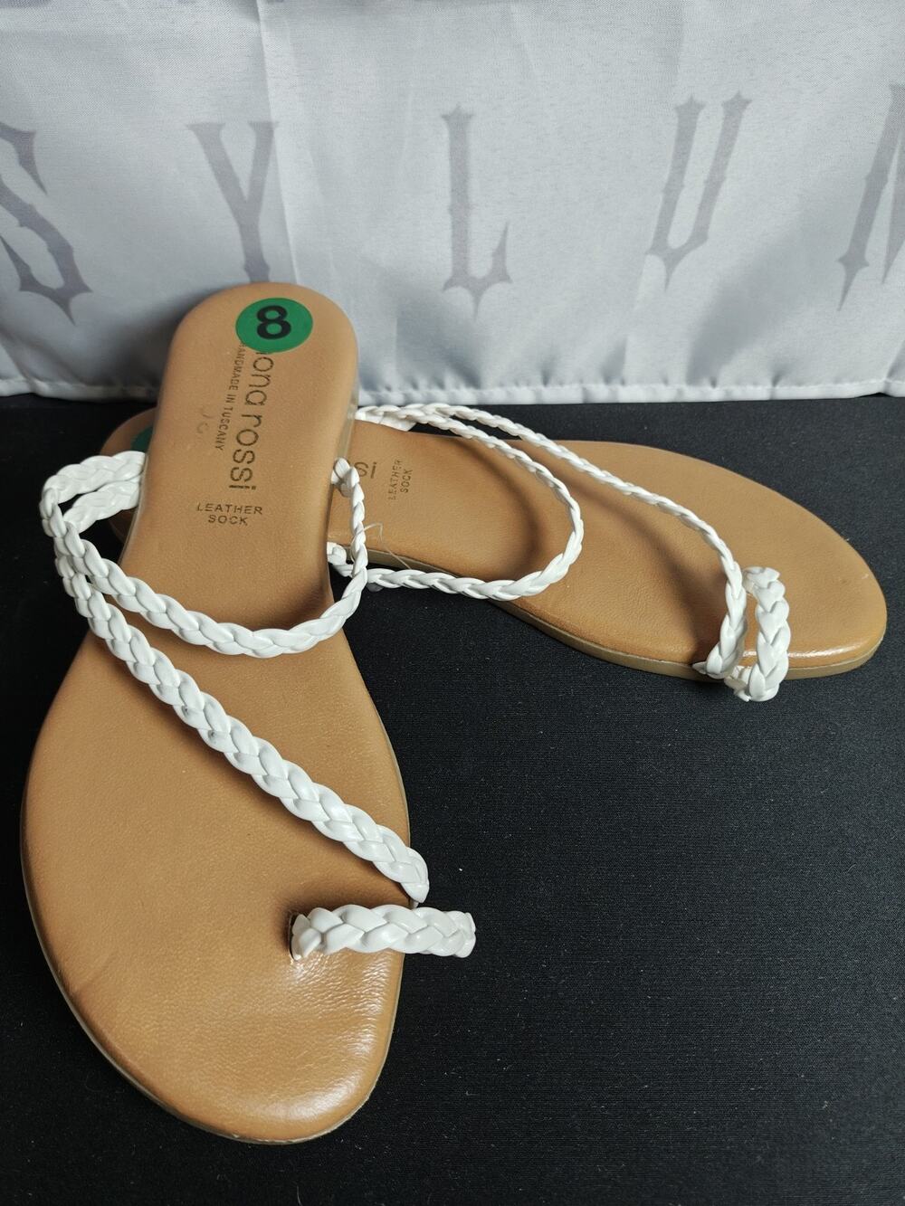 SIMONA ROSSI Women's Size 8.5 / 39 Made In Tuscany Flat Braided Sandals